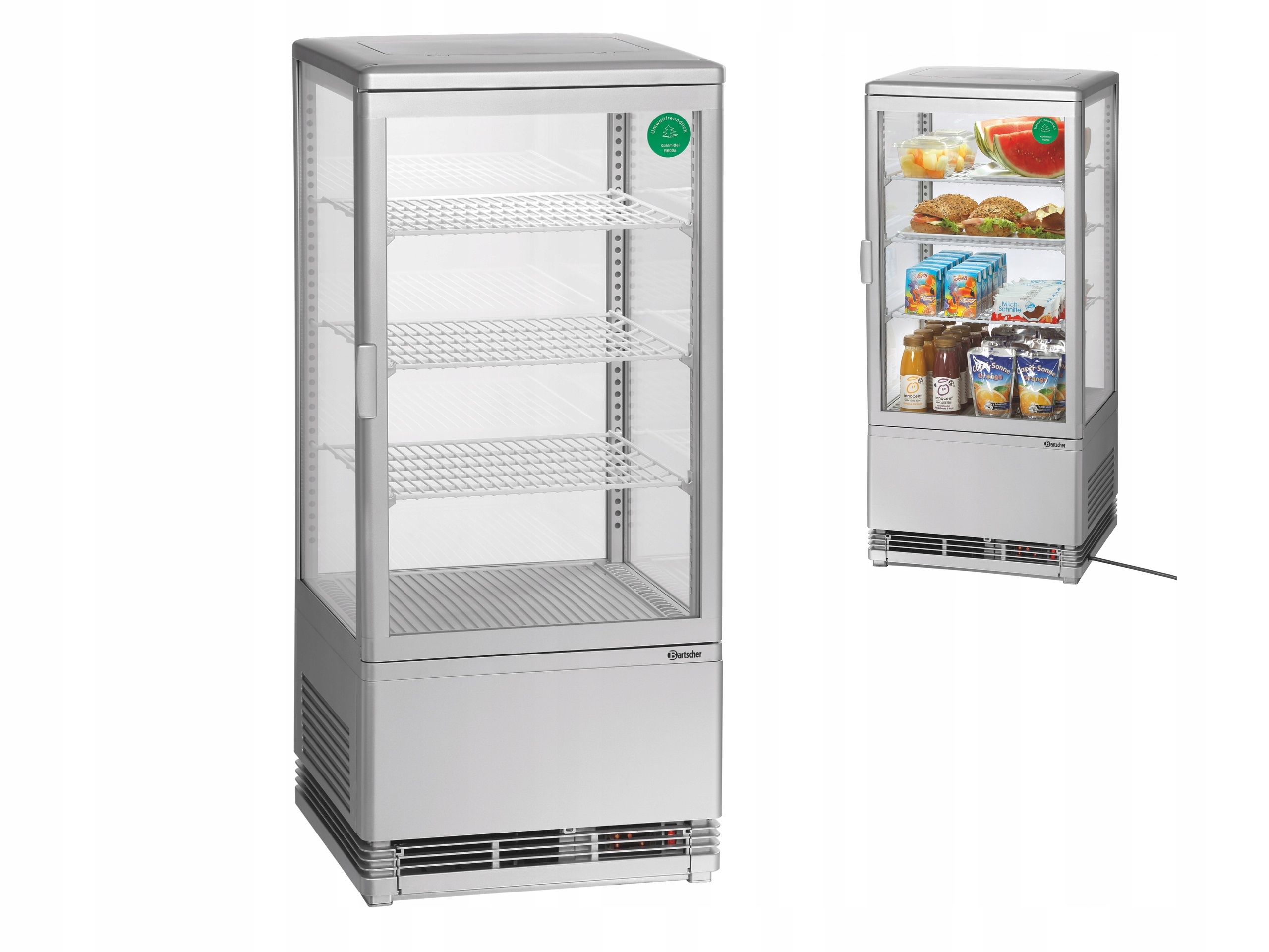 Chladnička Na Nápoje Vitrína 78 L Stříbrná 180 W
