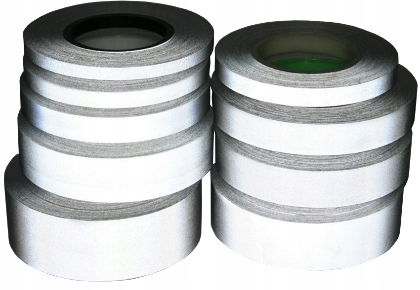 TAŚMA ODBLASKOWA DO PRZYSZYCIA PASY NA ODZIEŻ 50mm Kolor dominujący odcienie szarości