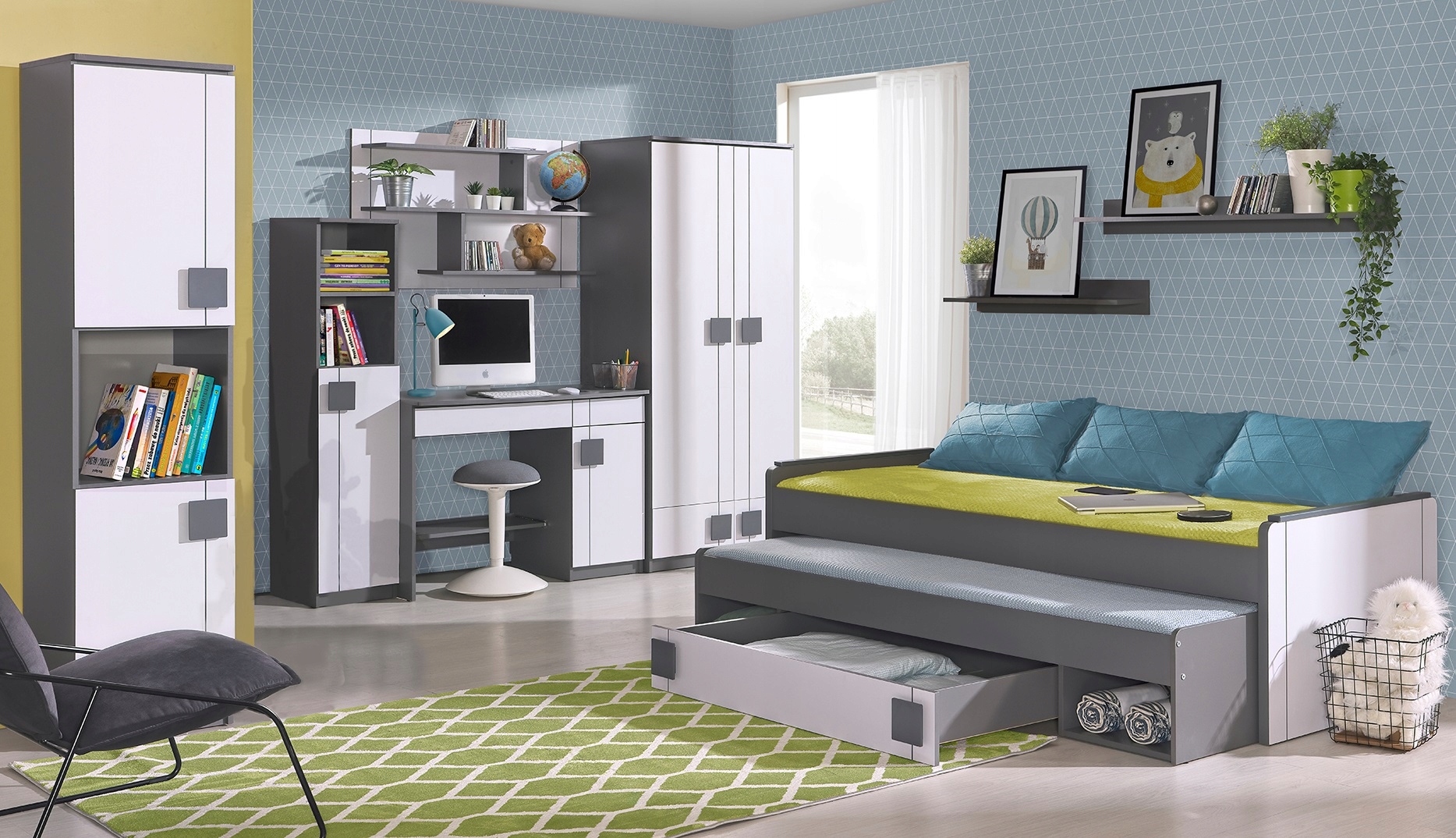 meble bieliźniarka regał z drzwiami zamykany na odzież wąski słupek Gumi 18 Kod producenta g18