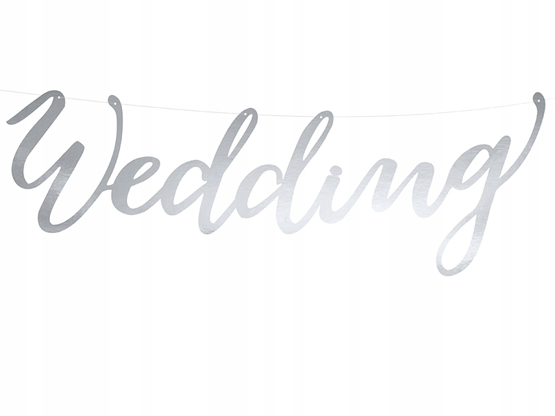 

Girlanda Baner Wedding Srebrny Ślub 16,5x45 cm