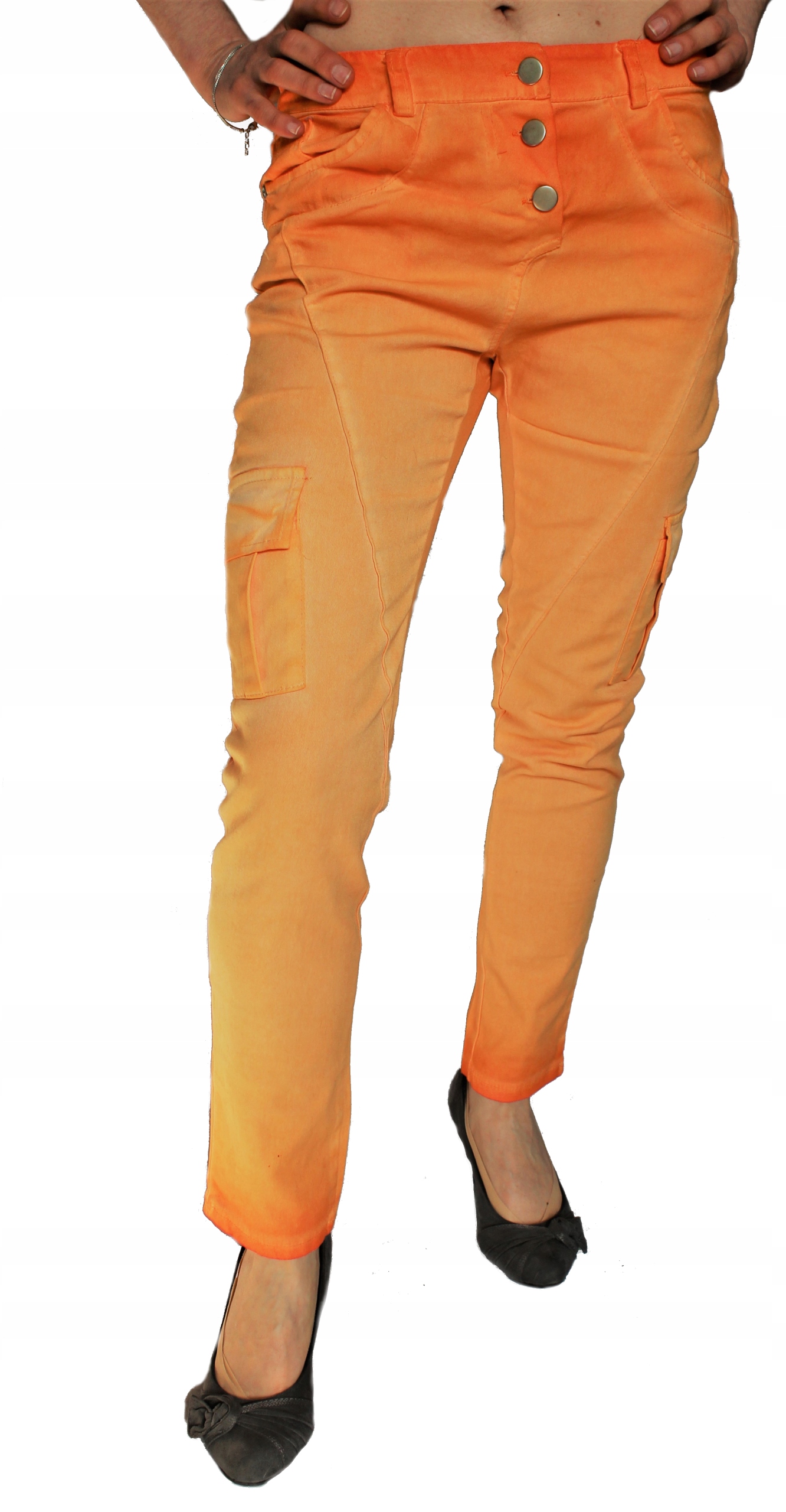 

Rainbow stylowe spodnie bojówki Made In Italy 38 M