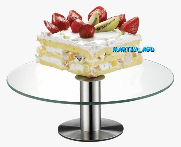 PATERA na TORT CIASTO obrotowa SZKŁO + STAL 30 cm Marka Kinghoff