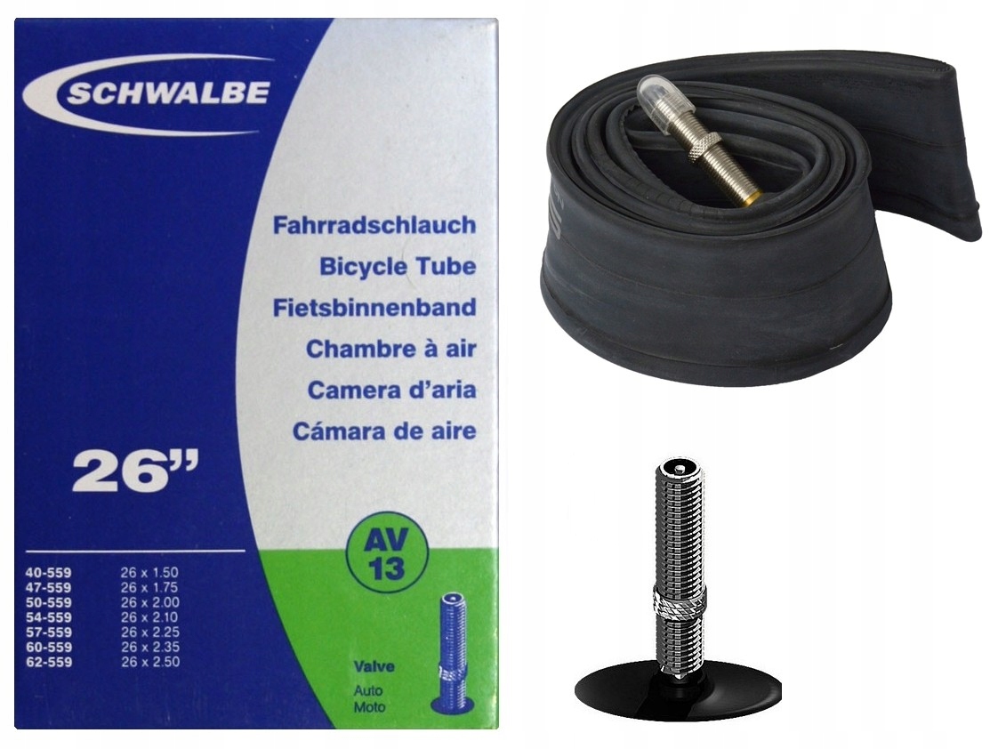 

Dętka Schwalbe 26 x1.50-2.50 AV13 40mm Wentyl Auto