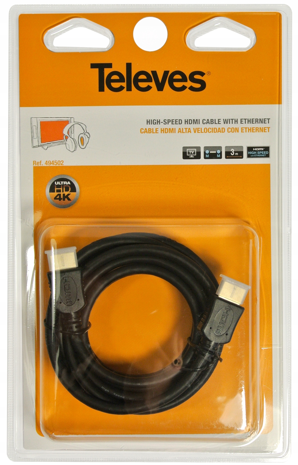

Kabel Przewód Hdmi 3m Televes Ultra Hd 4K 2.0 Uhd