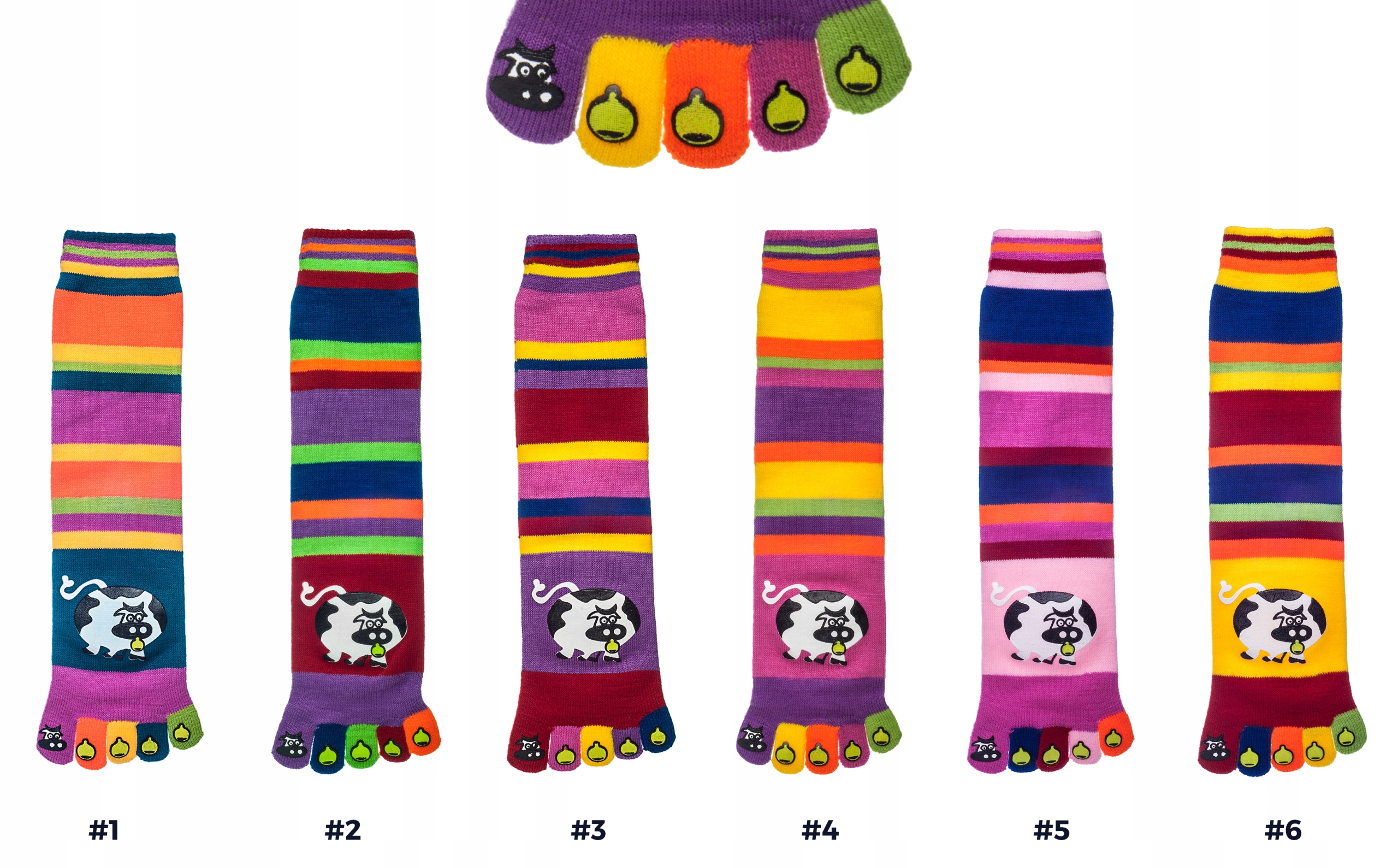 

Skarpetki pięciopalczaste - nadruk wściekłej krowy