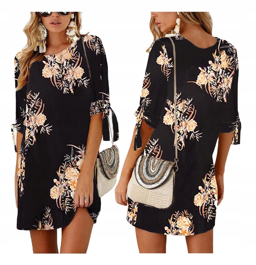 

Sukienka trapezowa w kwiaty Boho Kolory r 36-50