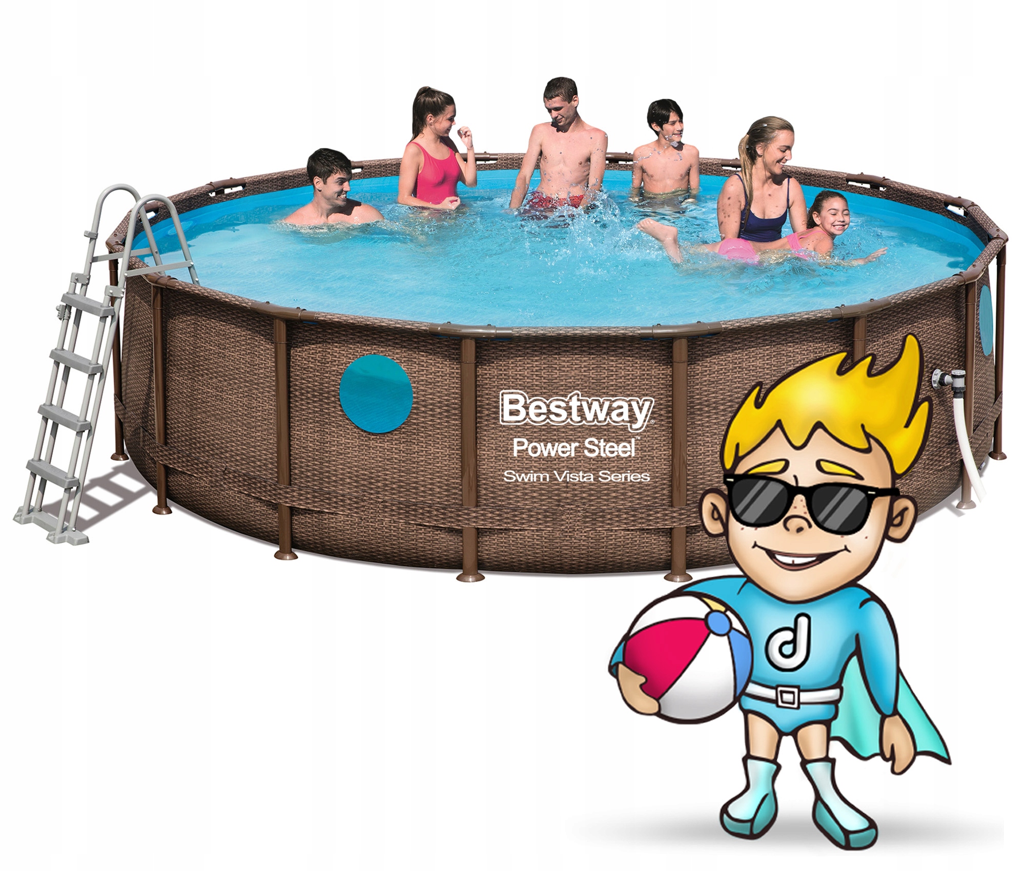 BASEN STELAŻOWY OGRODOWY 488x122cm Bestway 12w1 Marka Bestway