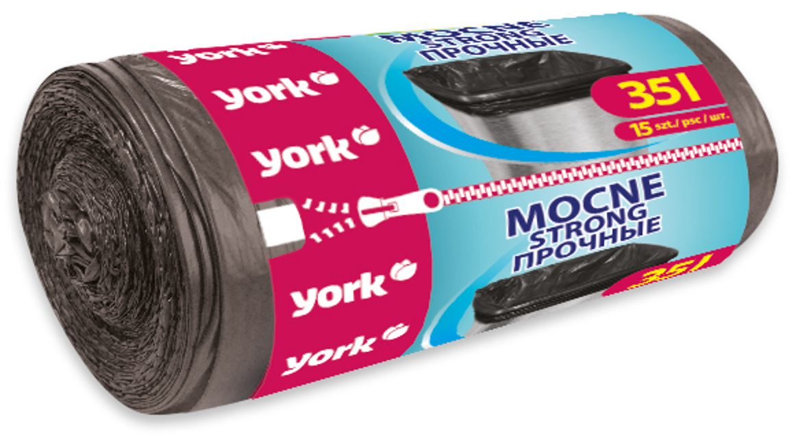 

Worki na śmieci mocne 35L 15szt York wytrzymałe