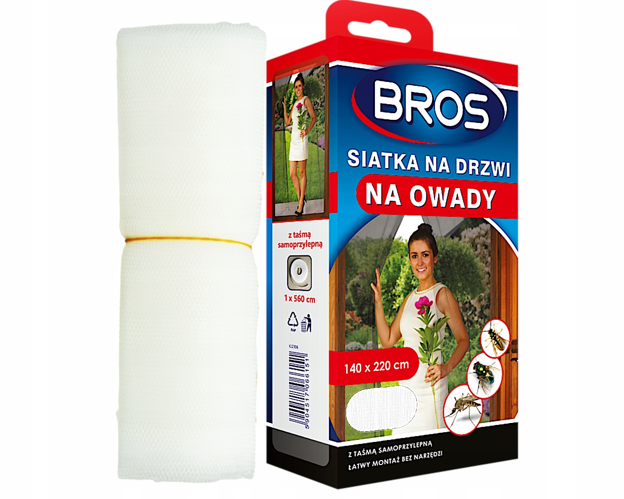 SIATKA MOSKITIERA NA DRZWI NA OWADY BROS 140x220CM