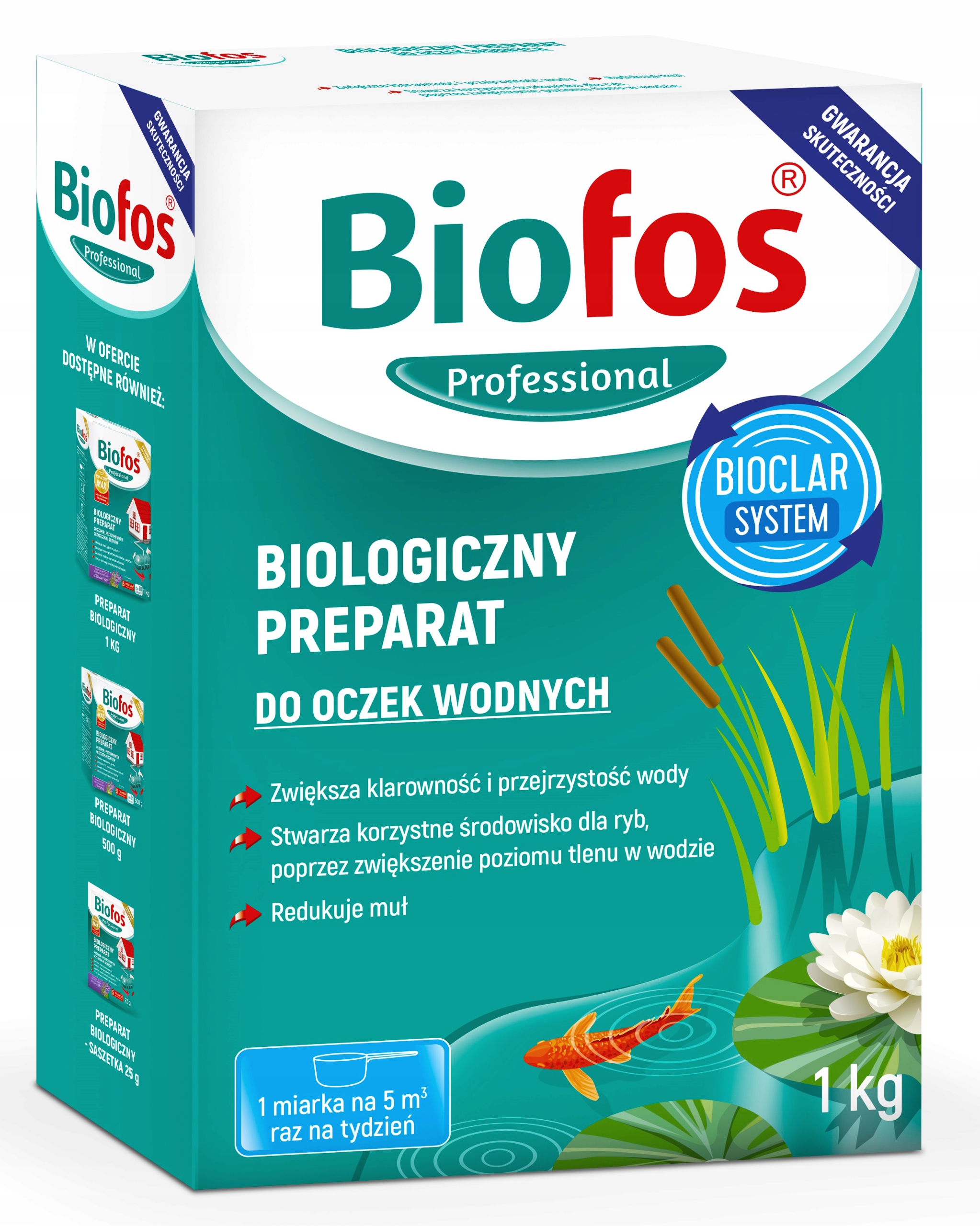 BIOFOS BIOCLAR BIO BAKTERIE PREPARAT DO OCZEK WODNYCH USUWA MUŁ KLARUJE 1KG