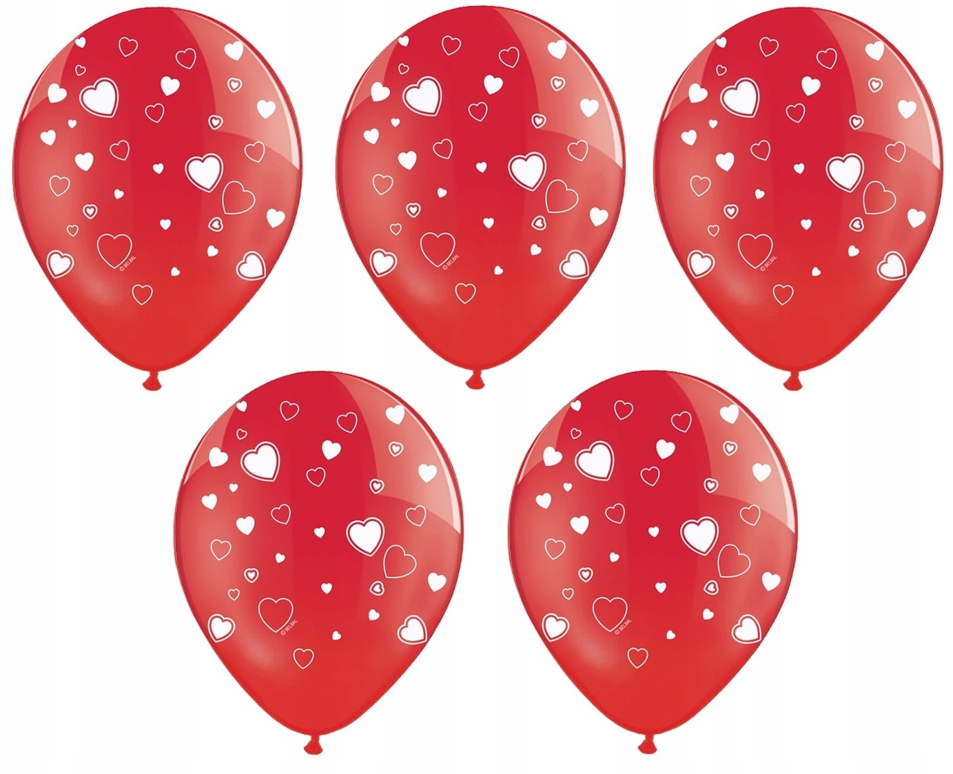 

Duże Balony 36cm Czerwone Przezroczyste Serca 5szt
