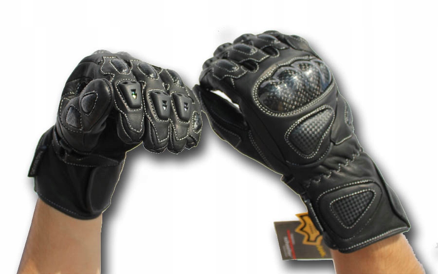 

Rękawice Motocyklowe Skóra Czarne S