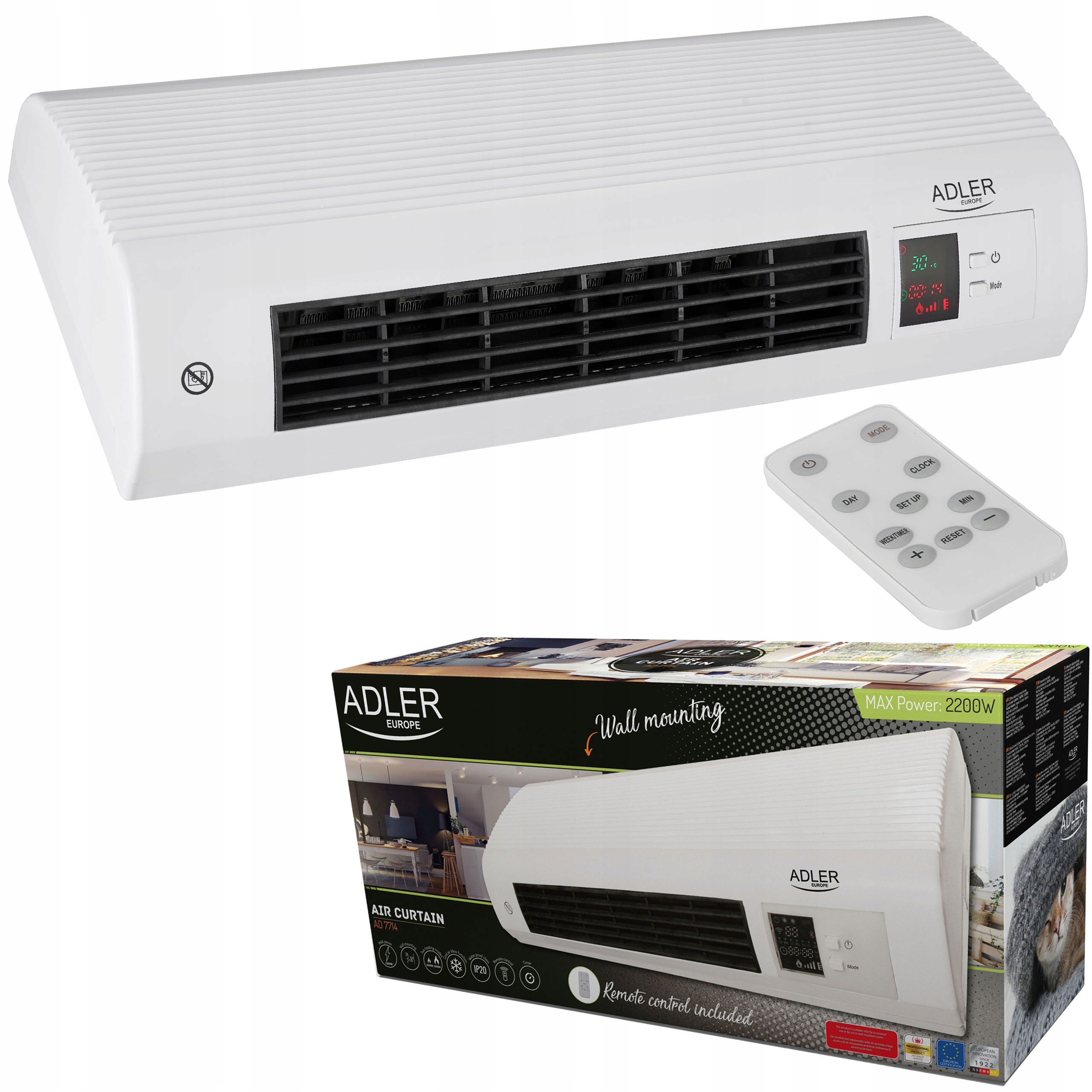 

Kurtyna Powietrzna Termowentylator Pilot 2 Tryby