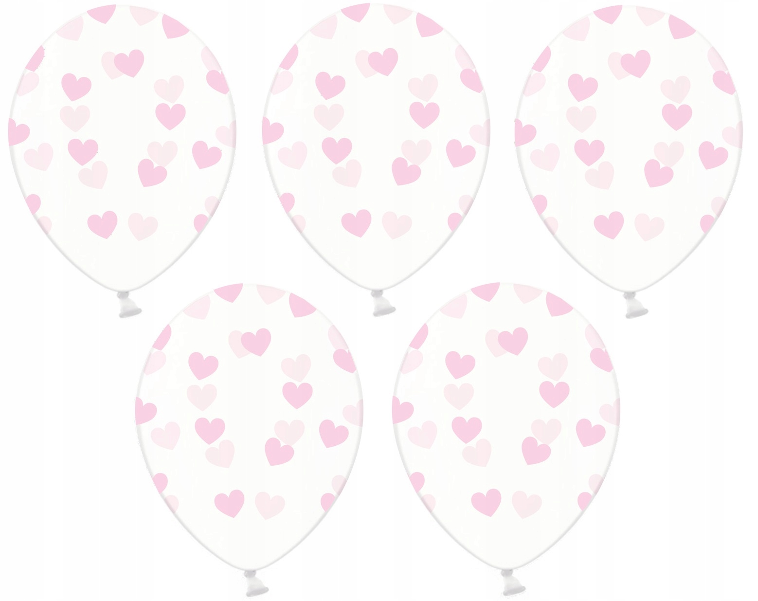 

Duże 36cm balony z nadrukiem Serca Różowe 5szt