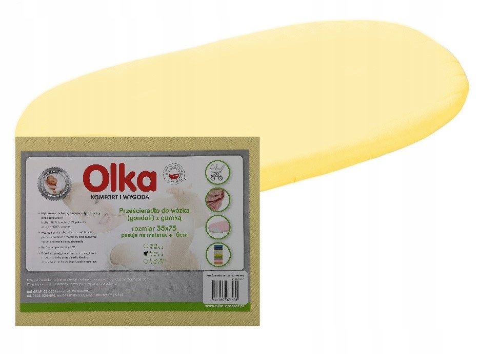 

Olka Prześcieradło Do Wózka Jersey 35x75 +-5 żółte