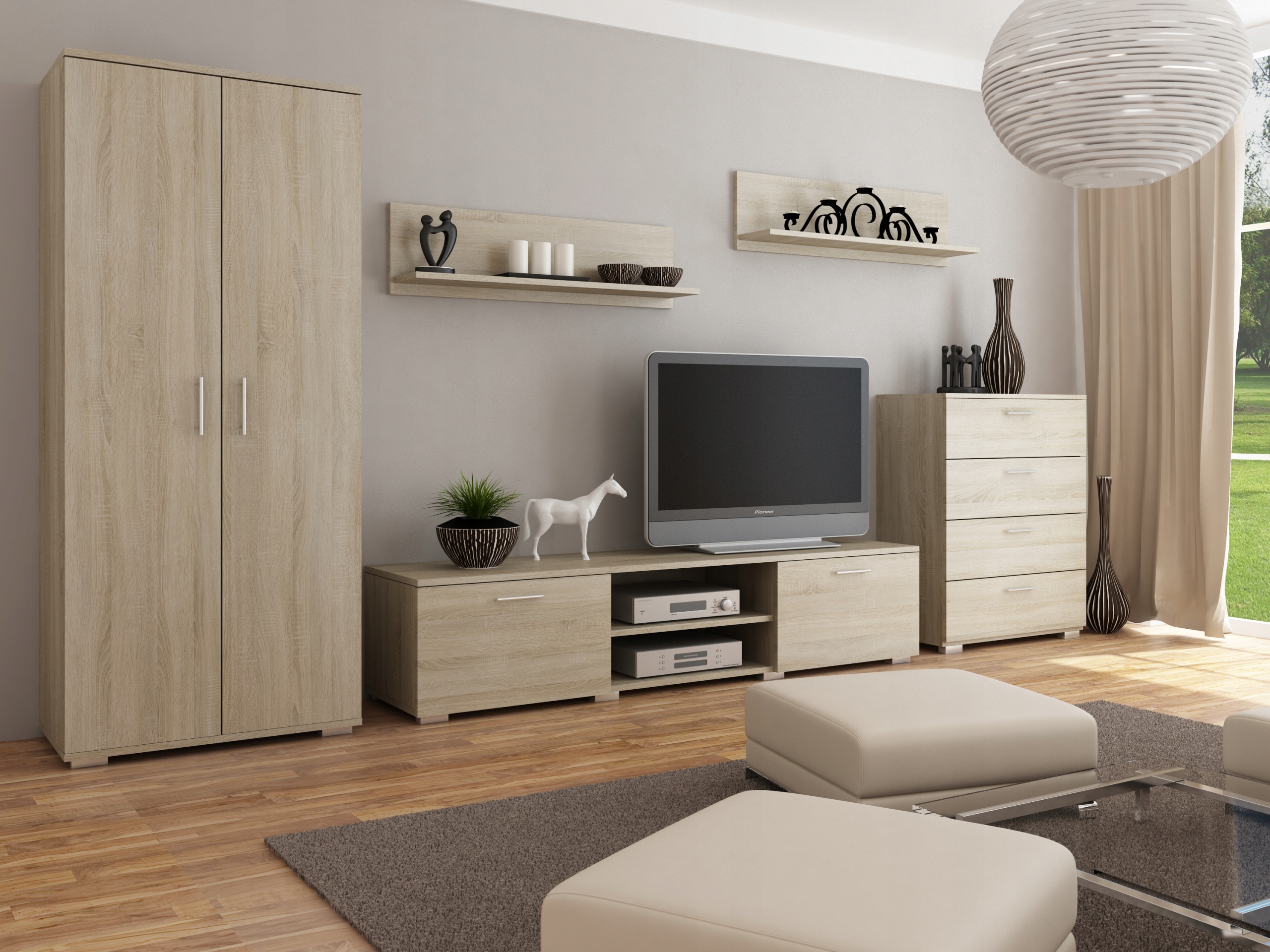 Meblościanka California 2 KOMODA dąb sonoma