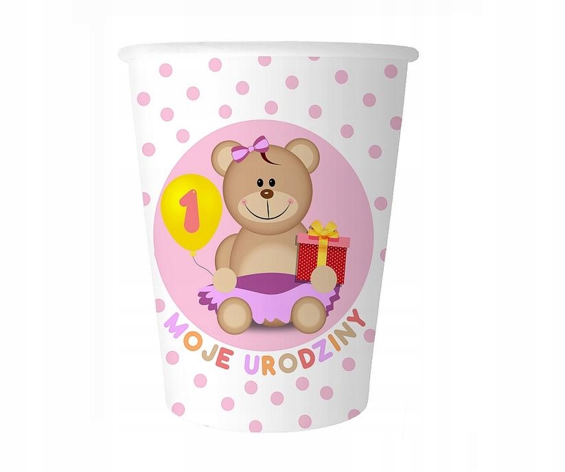 KUBECZKI PAPIEROWE MOJE 1 URODZINY KUBKI ROCZEK R