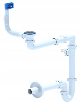 Syfon do zlewu pojedynczego przyścienny oszczędzający miejsce