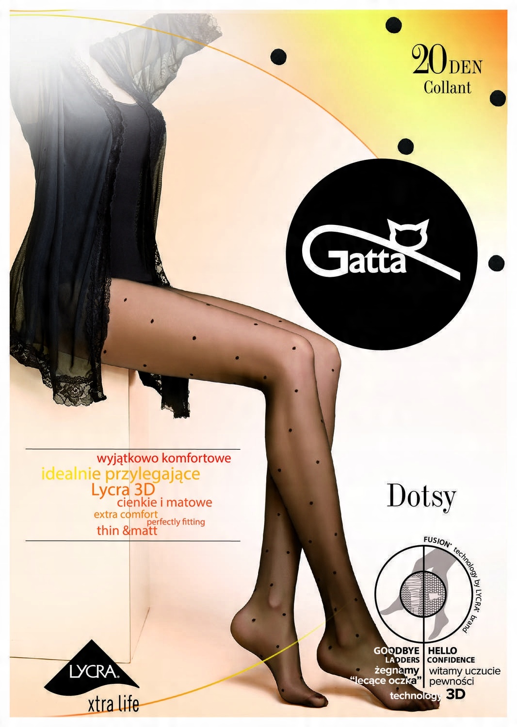 

Gatta rajstopy Dotsy 03 Kropki 20 den Nero # 3 M