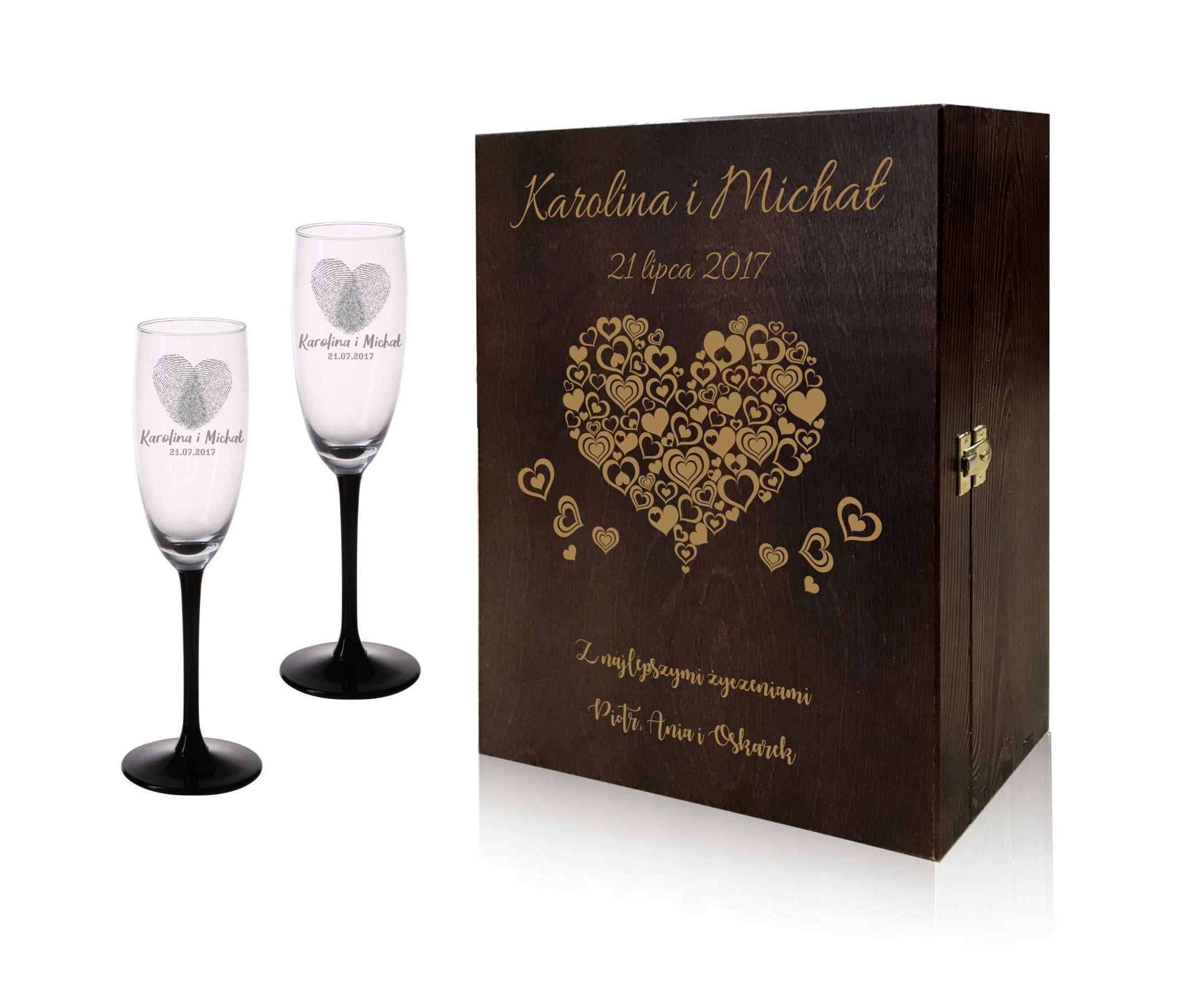 

Kieliszki Skrzynka Z Grawerem Ślub 180ml