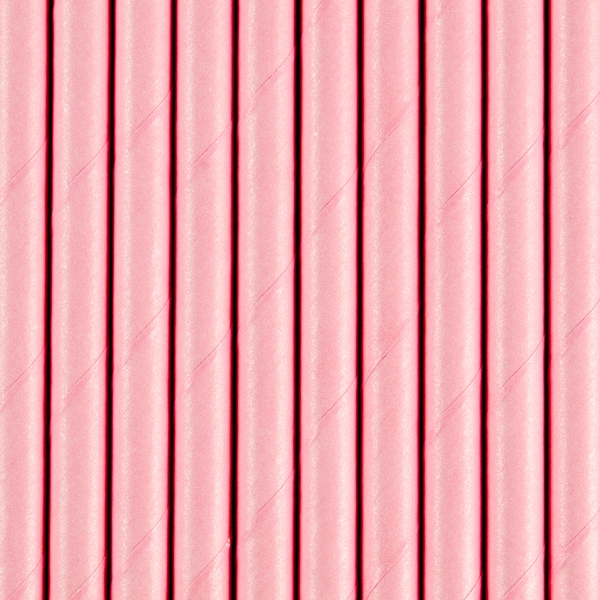 Słomki papierowe JASNE RÓŻOWE na roczek urodziny