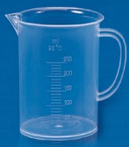 

Zlewka Pp 500 ml z wylewem i uchem skala tłoczona