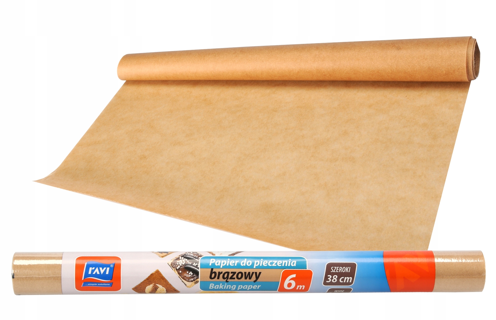 PAPIER DO PIECZENIA SZEROKI 38CM BRĄZOWY 6M RAVI