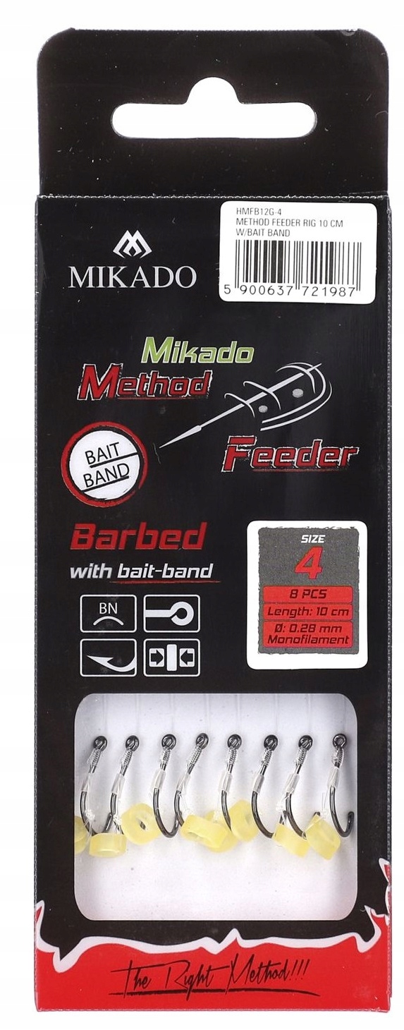 MIKADO PRZYPON HACZYKI METHOD FEEDER Z GUMKĄ #4