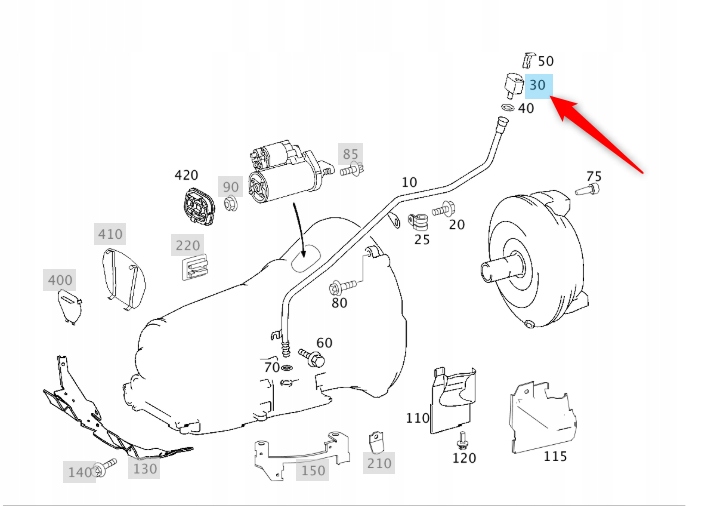 POKRYWA KANAŁU MIARKI SKRZYNI BIEGÓW 722.6 MERCEDE Producent części Mercedes-Benz OE