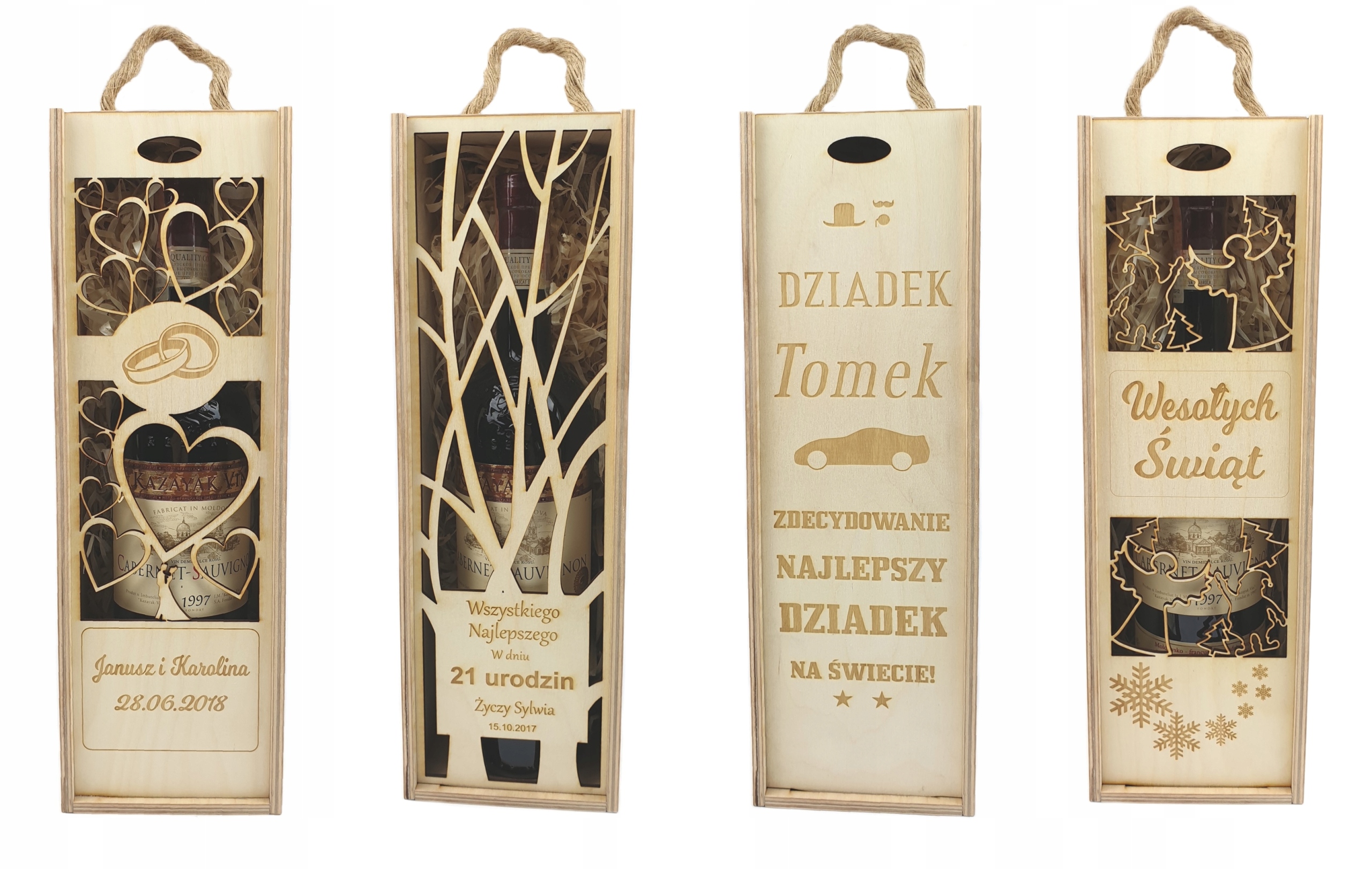 Skrzynka na Wino Pudełko Prezent Grawer Ślub eko EAN (GTIN) 5903246619003