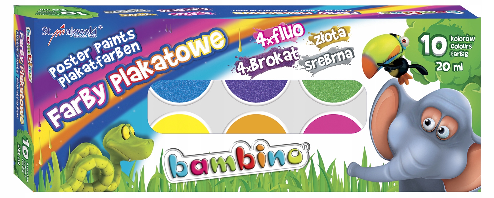 farby plakatowe 10kol. mix 1956 BAMBINO — 2