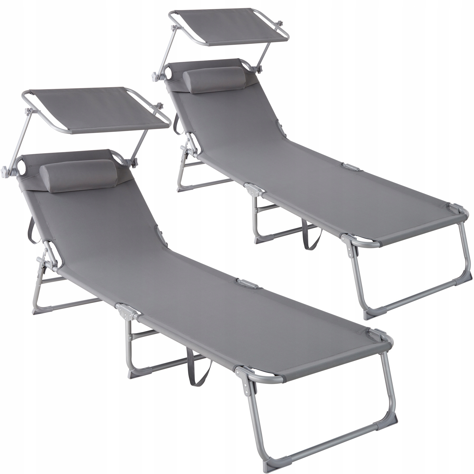 

2x Leżak plażowy składany Chloé szary 403414