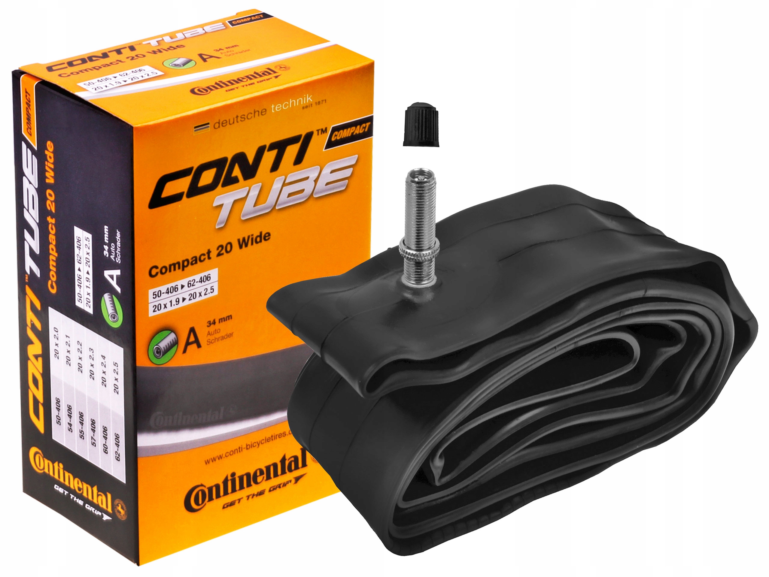 

Dętka Continental Compact 20 Wide 20x1.9/2.5 Bmx