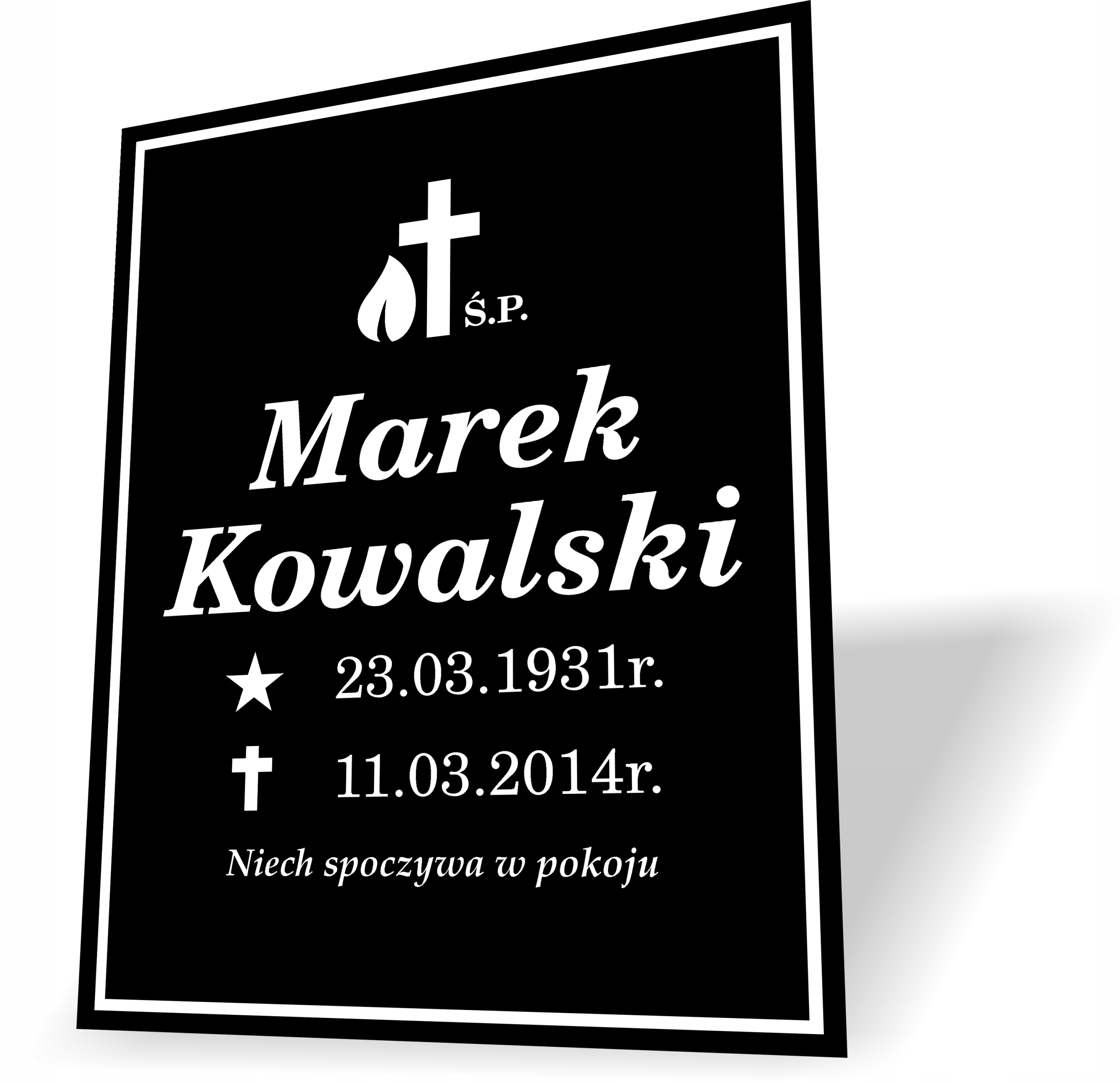 

Tabliczka Nagrobna Nagrobkowa Z Laminatu 24x30cm