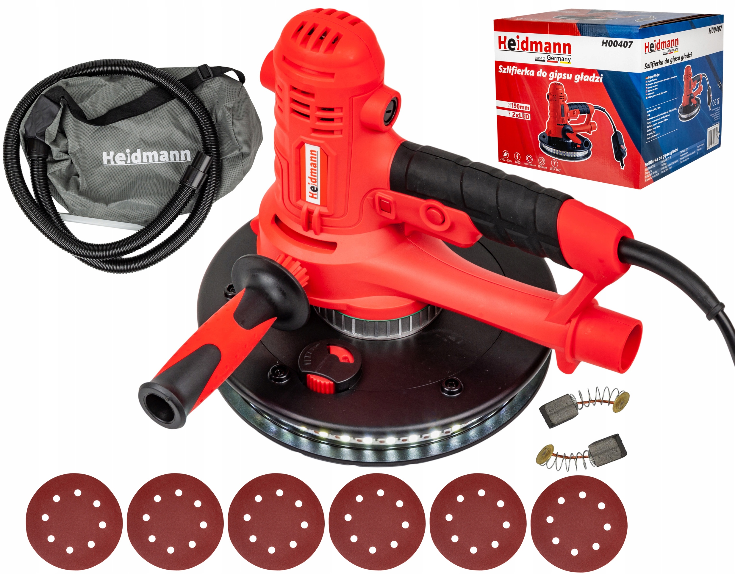 SZLIFIERKA DO GIPSU GŁADZI TYNKÓW 1400W ŻYRAFA LED Moc 1400 W