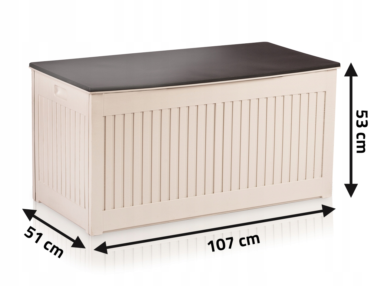 SKRZYNIA OGRODOWA KUFER TARAS BALKON PLONOS 270L Kolor dominujący beżowy