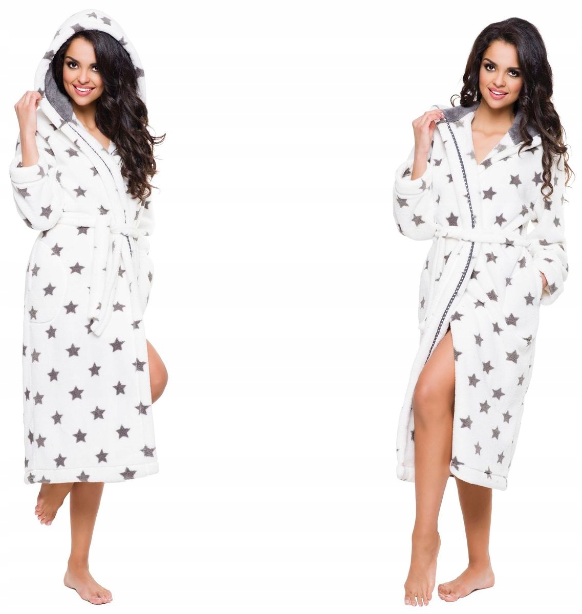 DŁUGI PUCHOWY DAMSKI SZLAFROK GWIAZDKI PODOMKA S Materiał dominujący wellsoft