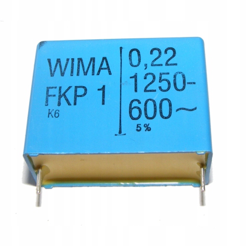 

Kondensator FKP1 220nF 0,22uF 1250Vdc 600Vac Wima