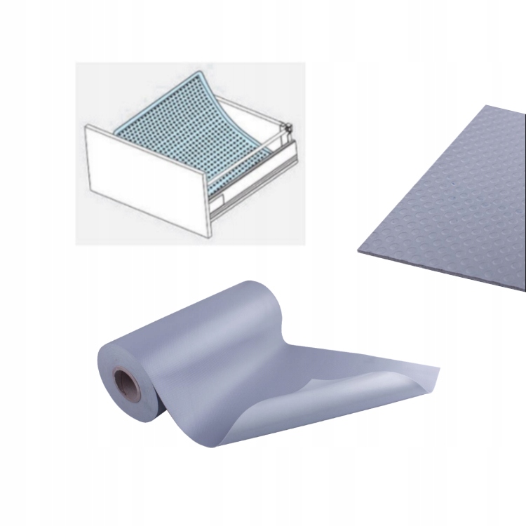 Gruba mata antypoślizgowa do szuflad szara 50x95cm