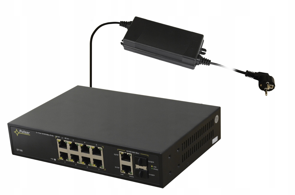 Switch PoE Pulsar SF108-90W 8xPoE, 2xSFP, 2xGE