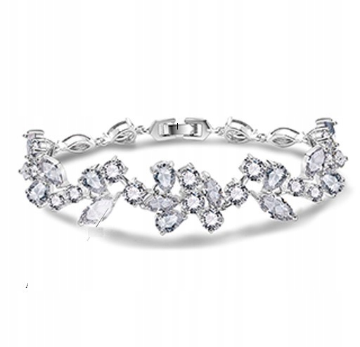 EKSKLUZYWNA BRANSOLETKA, DIAMENTOWE CYRKONIE