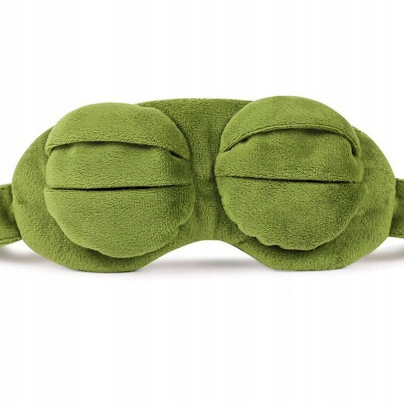 MASKA Na Oczy ŻABA do Spania Żabka Opaska Zielona Kolor zielony