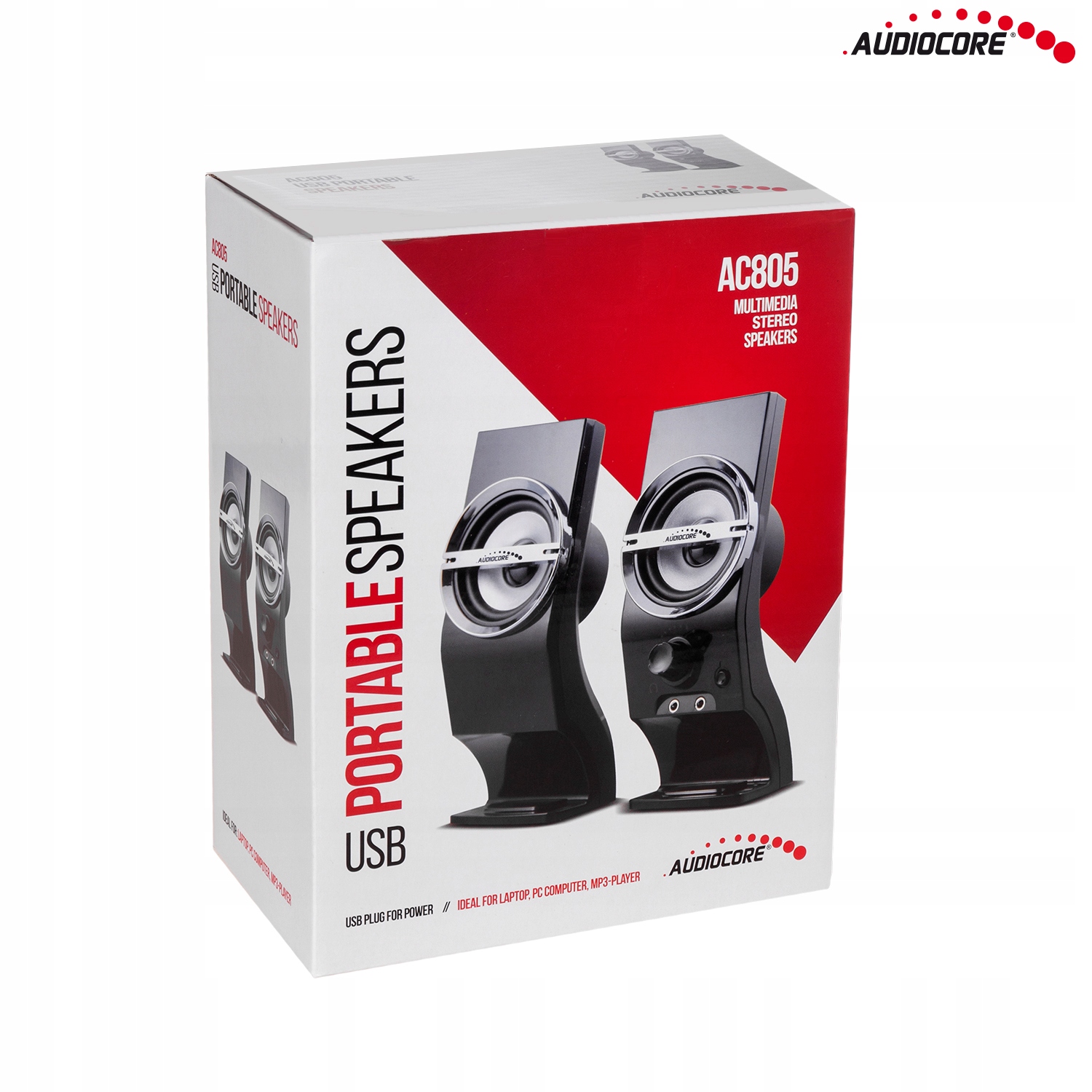 GŁOŚNIKI KOMPUTEROWE 2.0 USB do KOMPUTERA LAPTOPA AUDIOCORE AC805 Kod producenta AC805