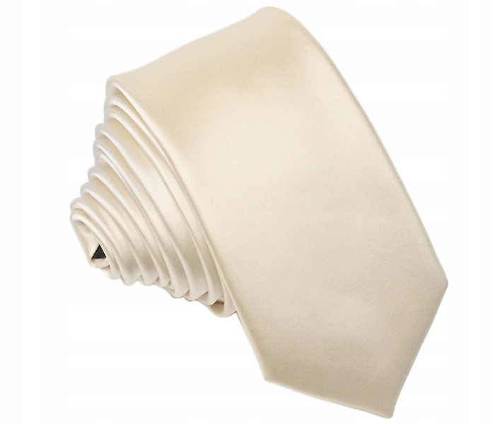 

Mikrofibra Gładki Krawat Wąski 6cm Ecru gs41