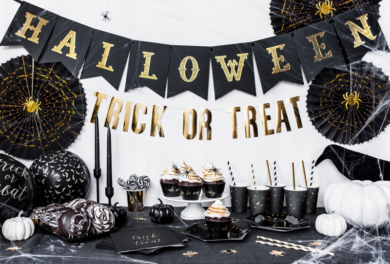 Słomki papierowe ZŁOTE PASKI na roczek urodziny Kolor dominujący złoty