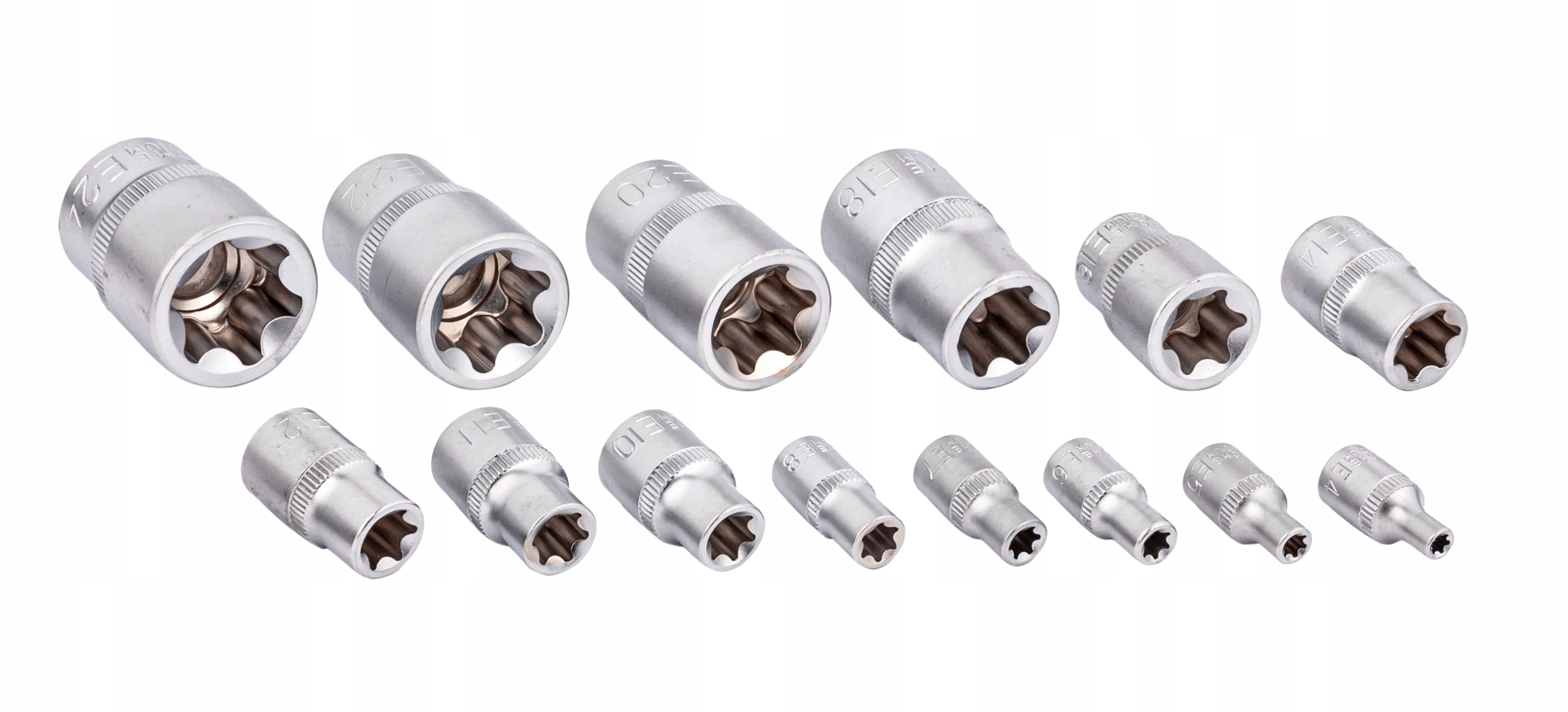 KLUCZE NASADOWE TORX E4-E24 NASADKI TORKS WEWNĘTRZNE ZESTAW KLUCZY 14el Rodzaj klucza nasadowy