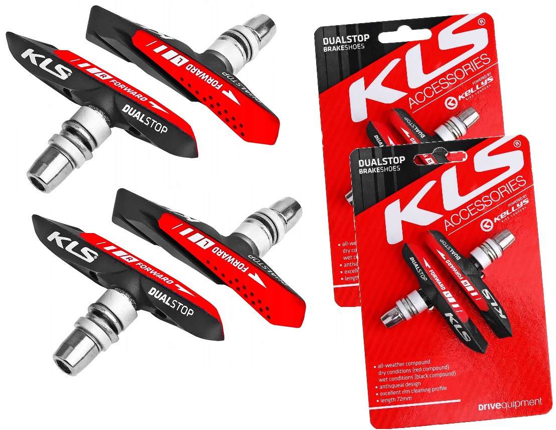 KLOCKI KELLYS DUALSTOP V-BRAKE KOMPLET PRÓD + TYŁ