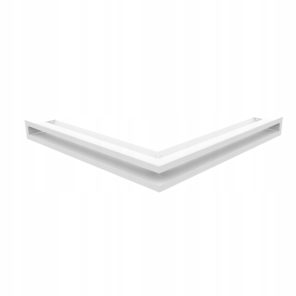 Rohová krbová mřížka Luft 56x56x6 cm bílá