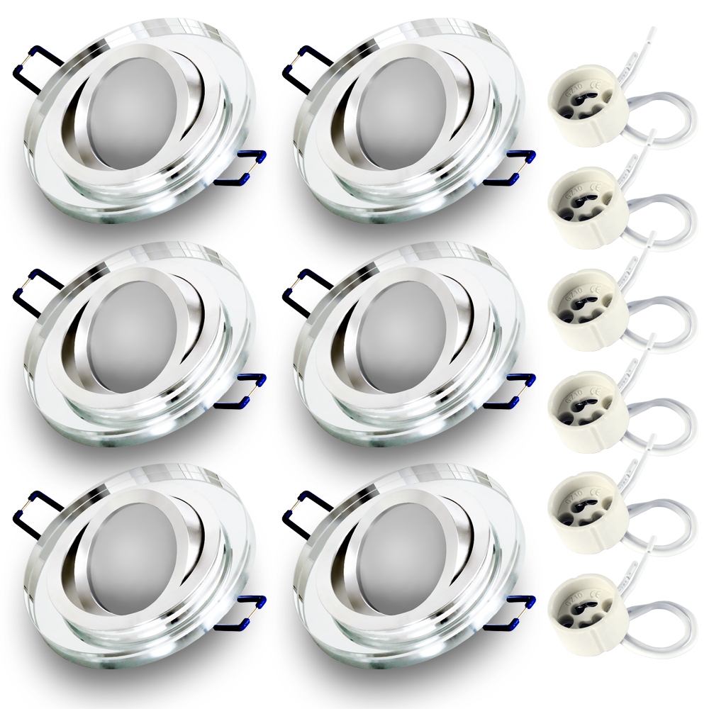 

6 x Oprawa wpuszczana halogen Led GU10 7W 4000K