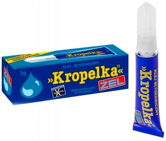 Klej Kropelka Żel 3g błyskawiczny cyjanoakrylan mocny